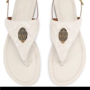Kurt Geiger LondonKensington Quilted Patent Ornament Flat Slingback Sandal-8.5
